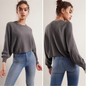 Garage Charcoal Grey Dolman Cropped Knit Sweater